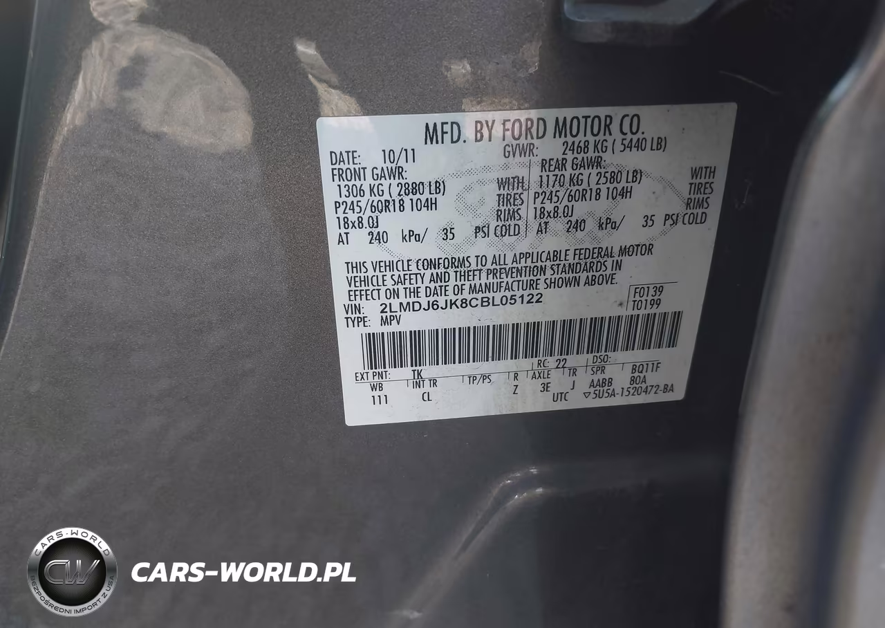 2012 Lincoln Mkx VIN:2LMDJ6JK8CBL05122 - 9