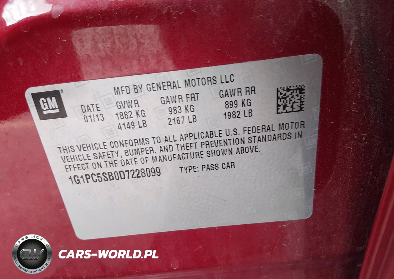 2013 Chevrolet Cruze 1Lt Auto VIN:1G1PC5SB0D7228099 - 9