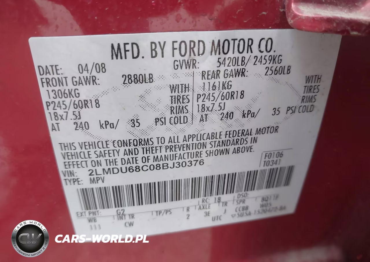 2008 Lincoln Mkx VIN:2LMDU68C08BJ30376 - 9
