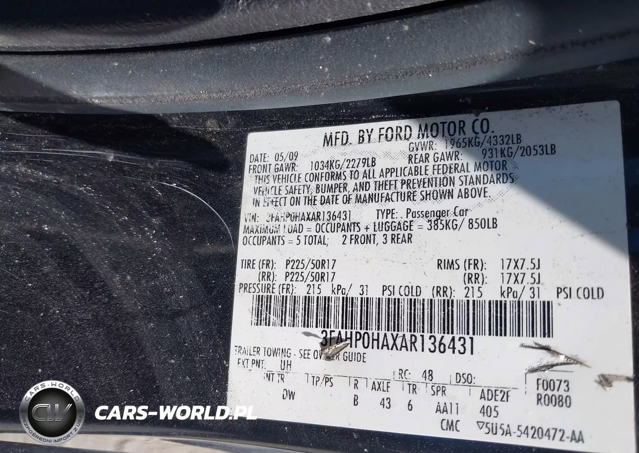 2010 Ford Fusion Se VIN:3FAHP0HAXAR136431 - 9