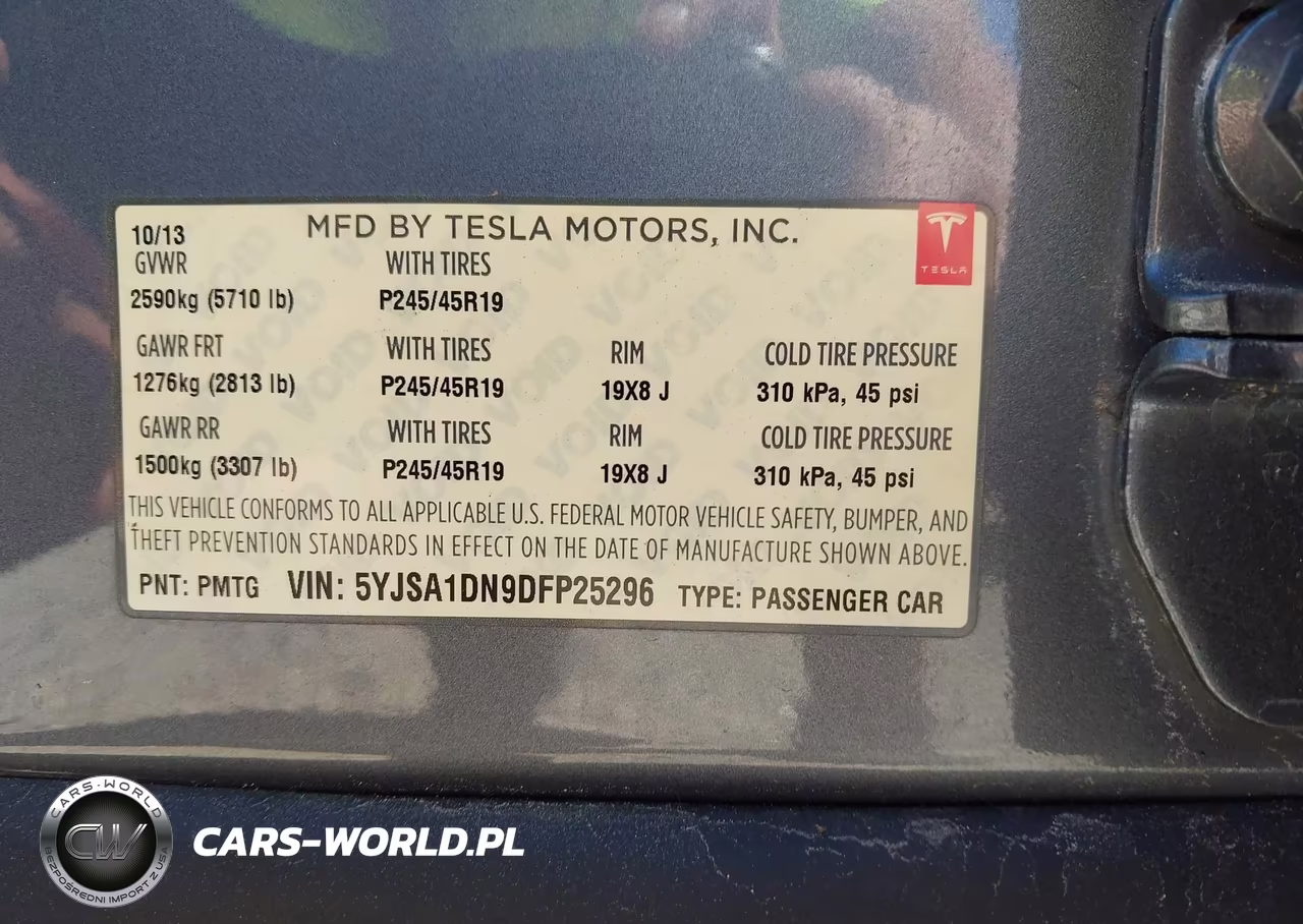 2013 Tesla Model S VIN:5YJSA1DN9DFP25296 - 9