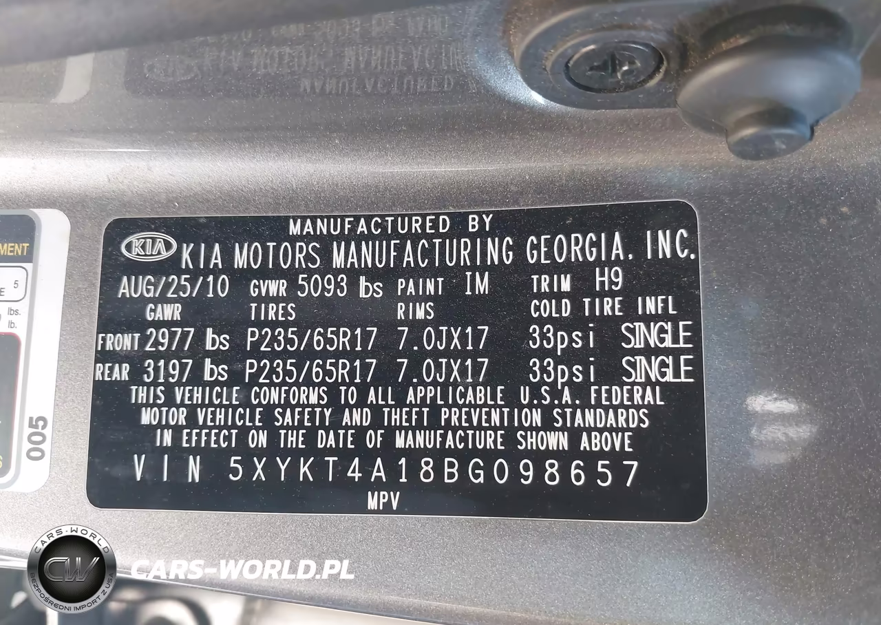 2011 Kia Sorento Lx VIN:5XYKT4A18BG098657 - 9