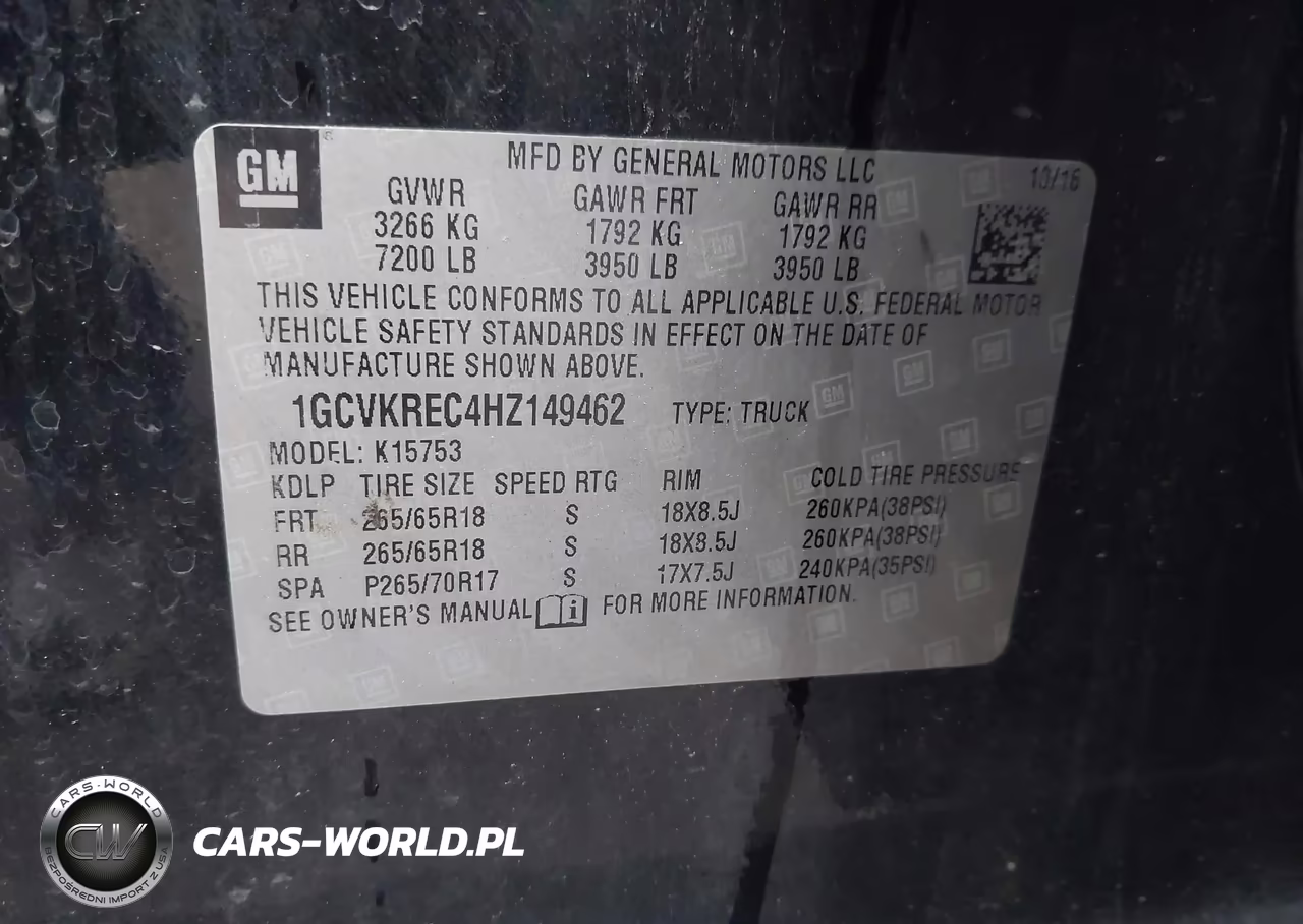 2017 Chevrolet Silverado 1500 2Lt VIN:1GCVKREC4HZ149462 - 9