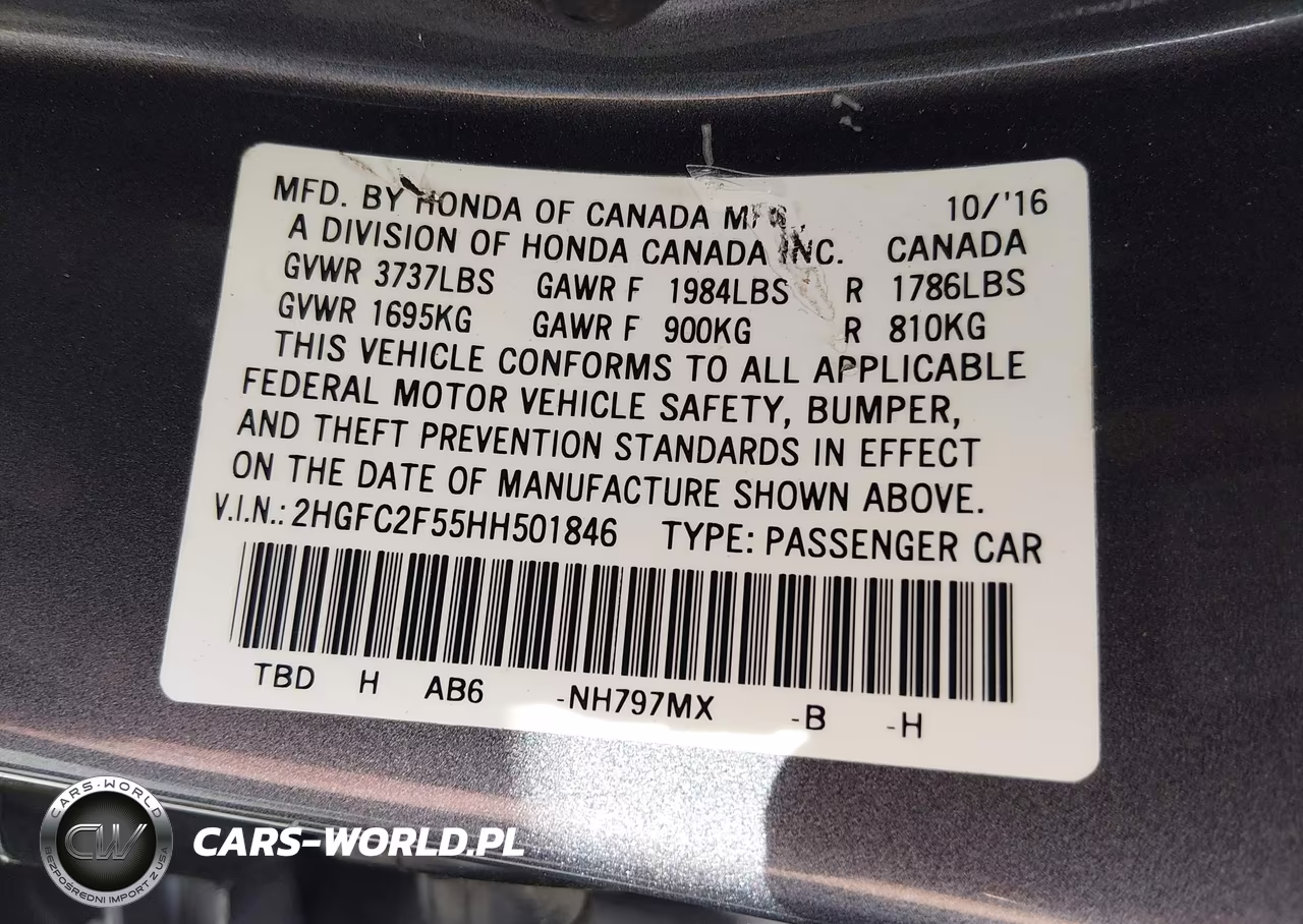 2017 Honda Civic Lx VIN:2HGFC2F55HH501846 - 9
