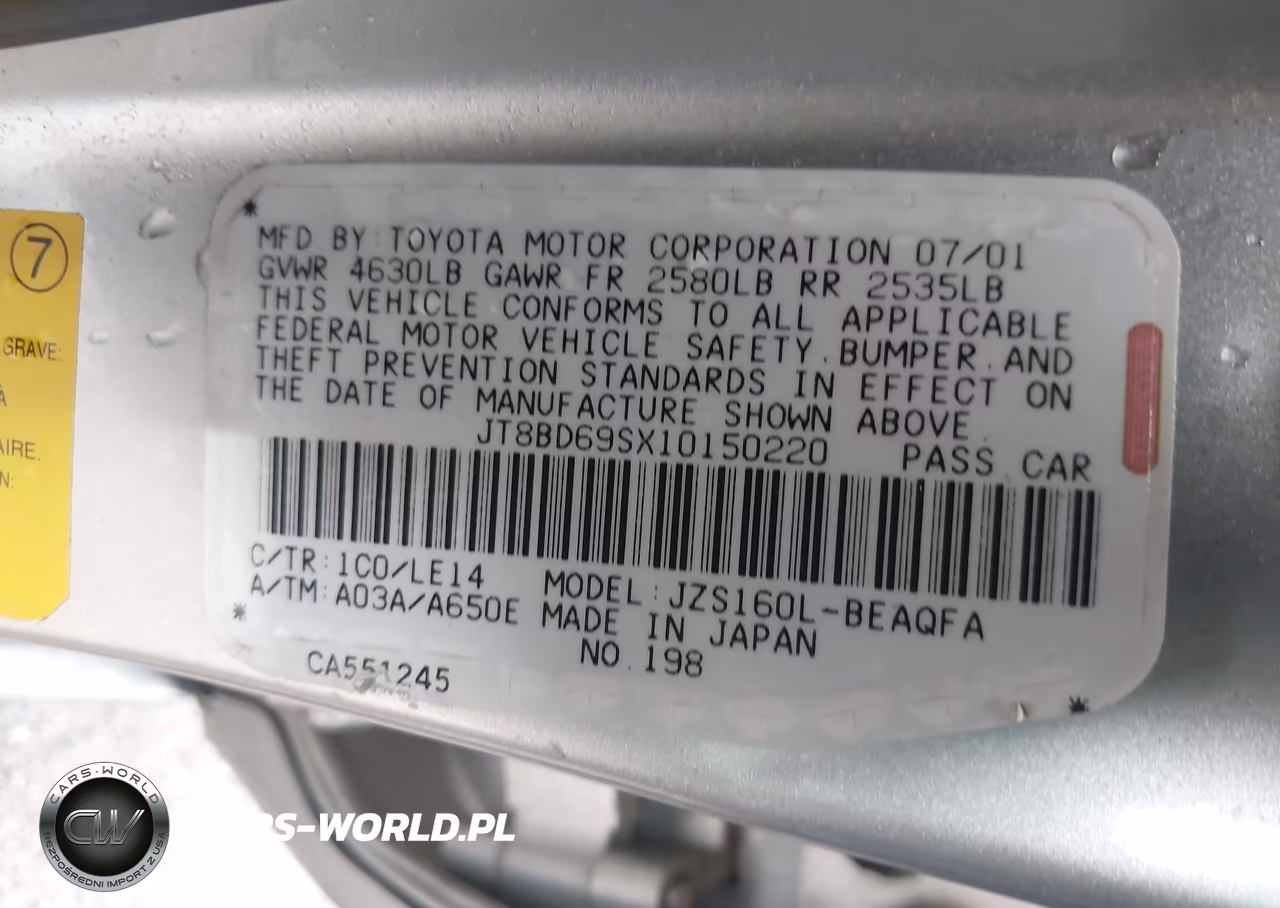 2001 LEXUS GS 300 VIN:JT8BD69SX10150220 - 9