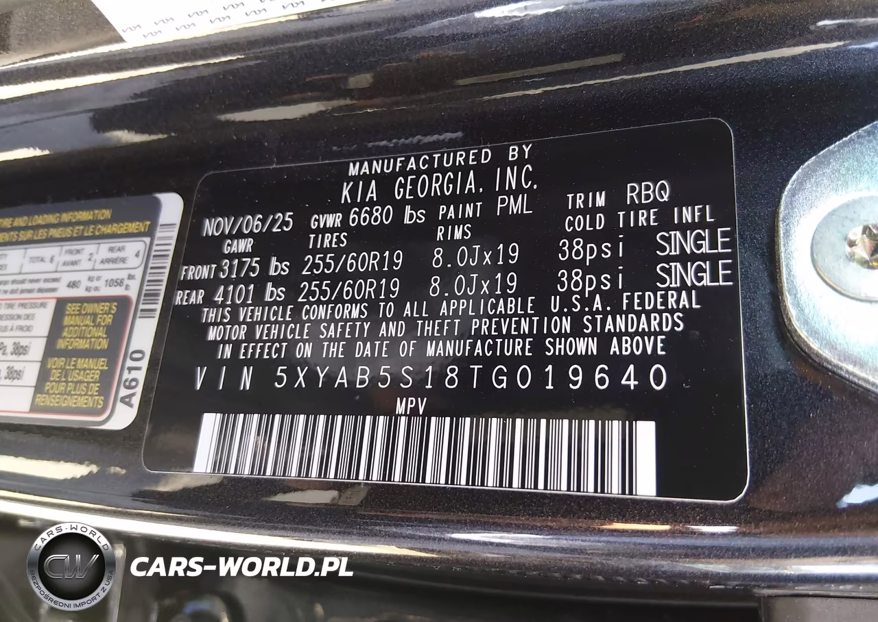 2026 Kia Ev9 Light Long Range VIN:5XYAB5S18TG019640 - 9