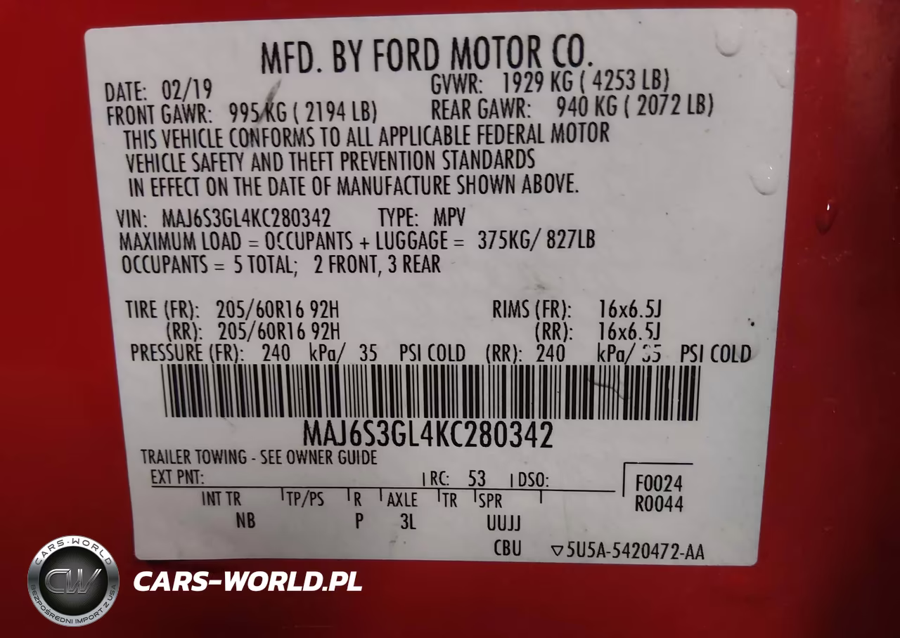 2019 Ford Ecosport Se VIN:MAJ6S3GL4KC280342 - 9