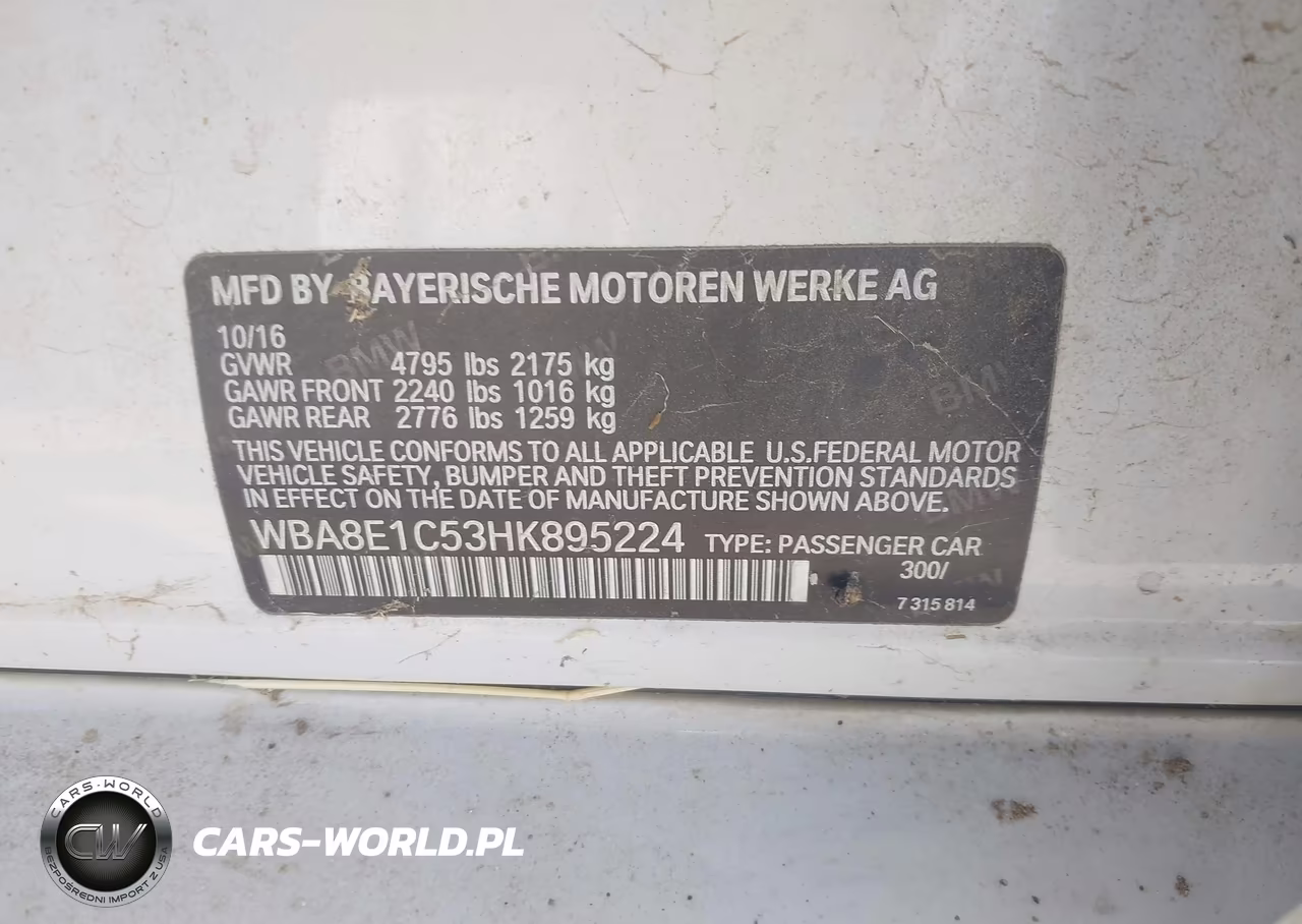 2017 BMW 330E Iperformance VIN:WBA8E1C53HK895224 - 9