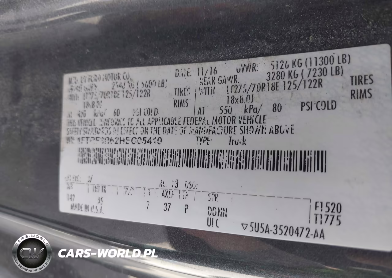 2017 Ford F-350 Xl VIN:1FTRF3B62HEC05410 - 9