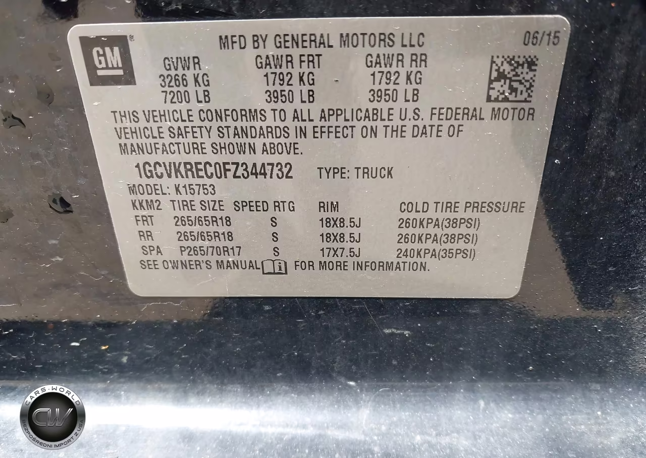 2015 Chevrolet Silverado 1500 2Lt VIN:1GCVKREC0FZ344732 - 9