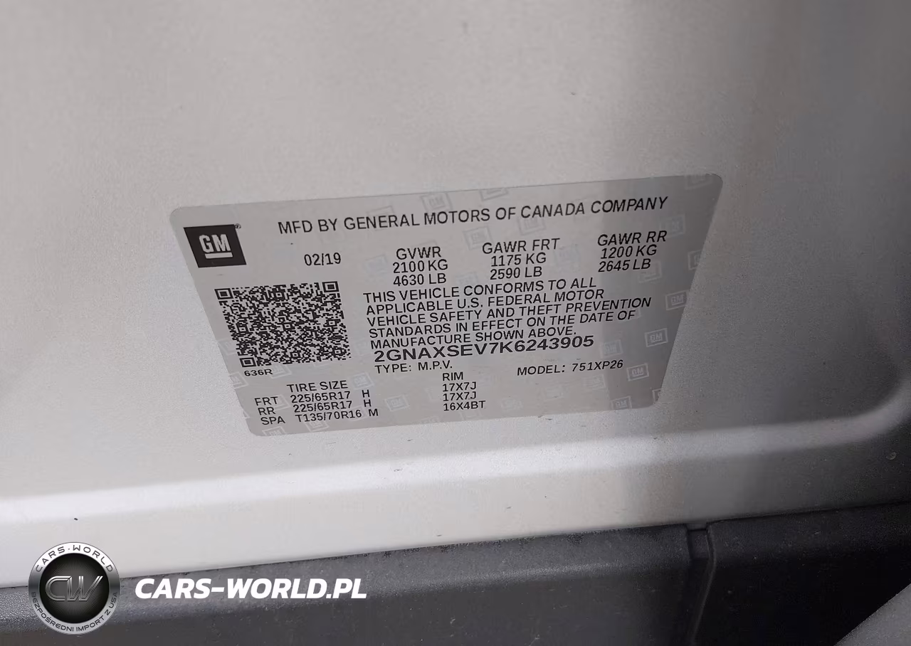 2019 Chevrolet Equinox Ls VIN:2GNAXSEV7K6243905 - 9