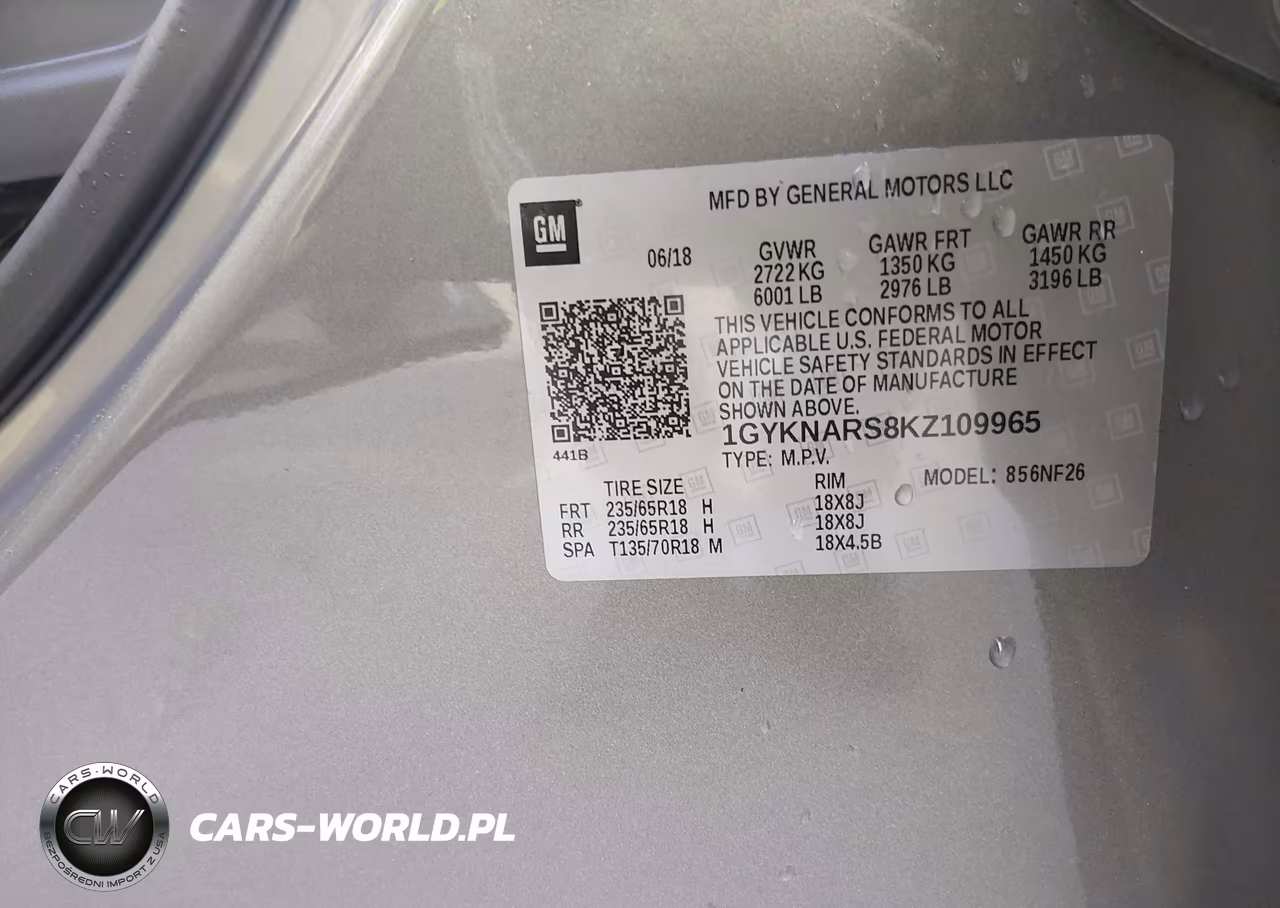2019 Cadillac Xt5 Standard VIN:1GYKNARS8KZ109965 - 9
