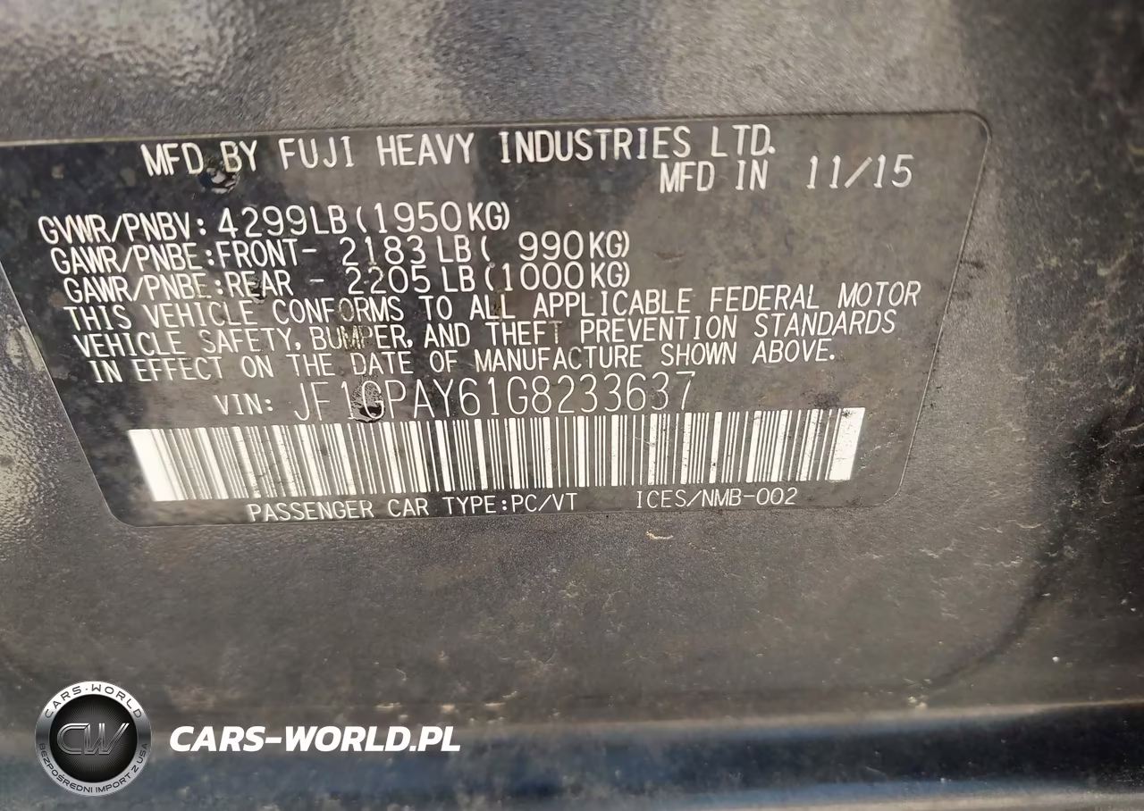 2016 Subaru Impreza 2.0I Sport Limited VIN:JF1GPAY61G8233637 - 9