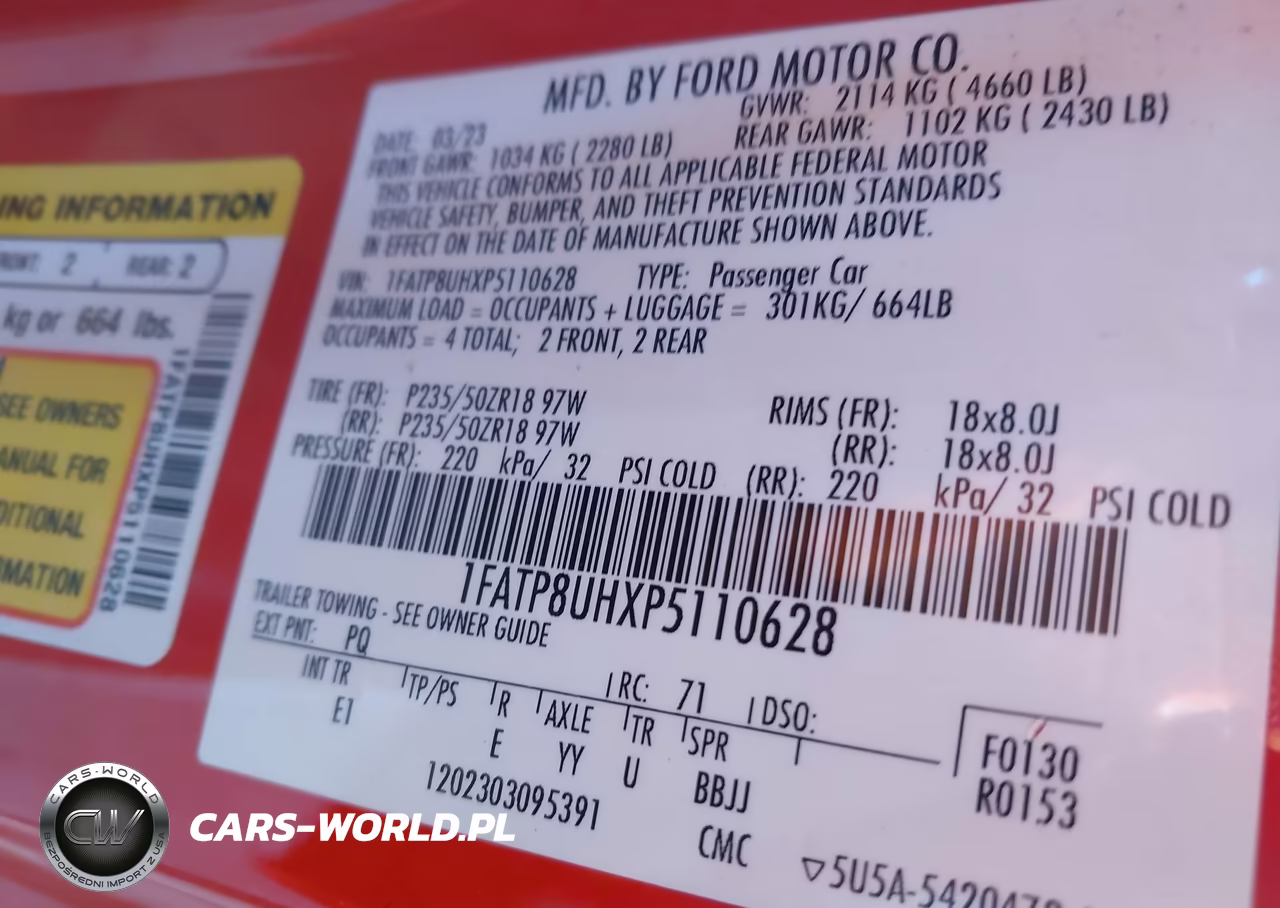 2023 Ford Mustang Ecoboost Premium VIN:1FATP8UHXP5110628 - 9