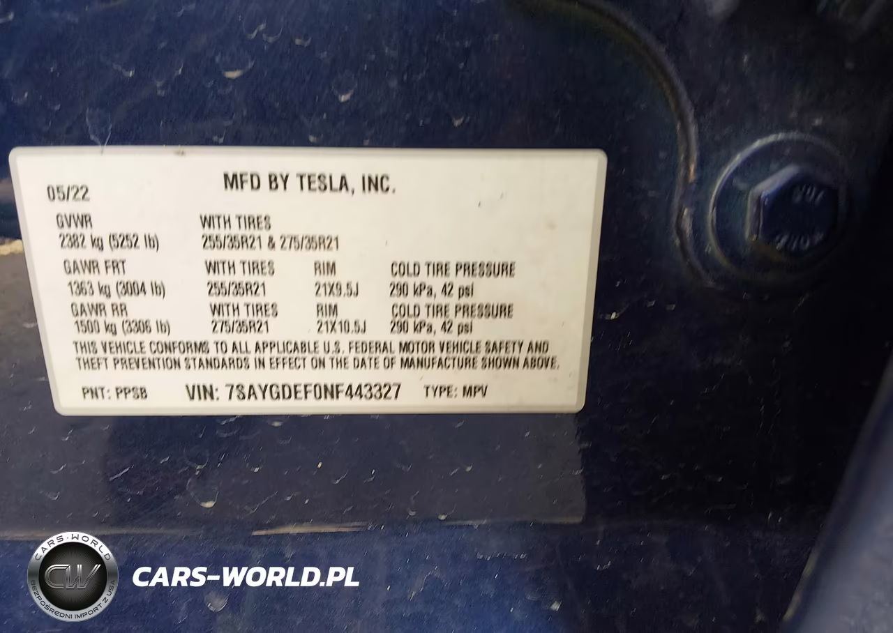 2022 Tesla Model Y Performance Dual Motor All-Wheel Drive VIN:7SAYGDEF0NF443327 - 9