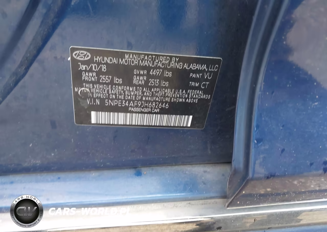 2018 Hyundai Sonata Sport VIN:5NPE34AF9JH682646 - 9