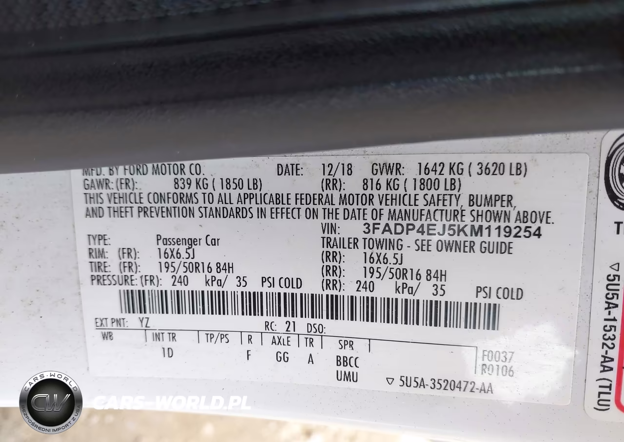 2019 Ford Fiesta Se VIN:3FADP4EJ5KM119254 - 9