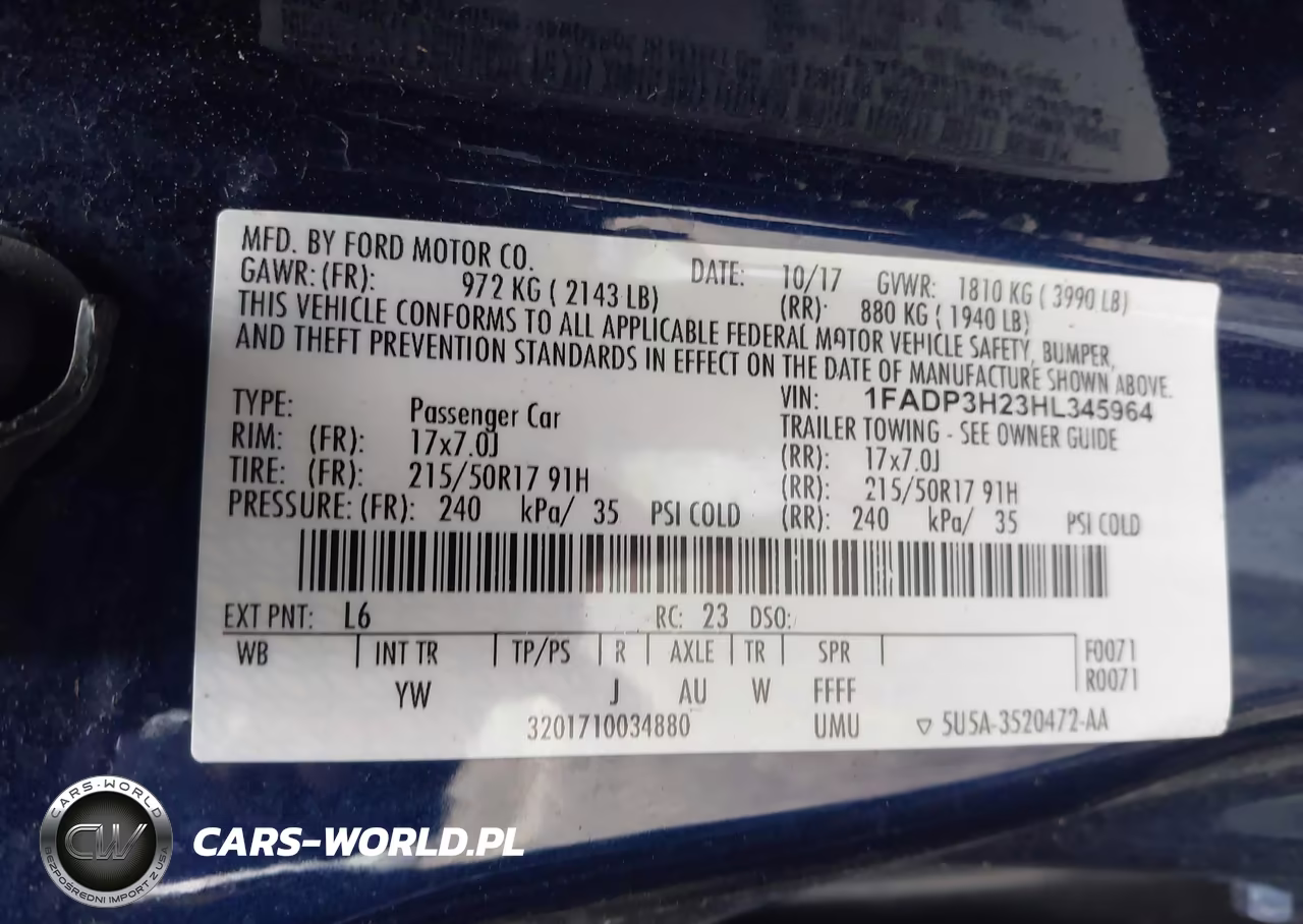2017 Ford Focus Sel VIN:1FADP3H23HL345964 - 9