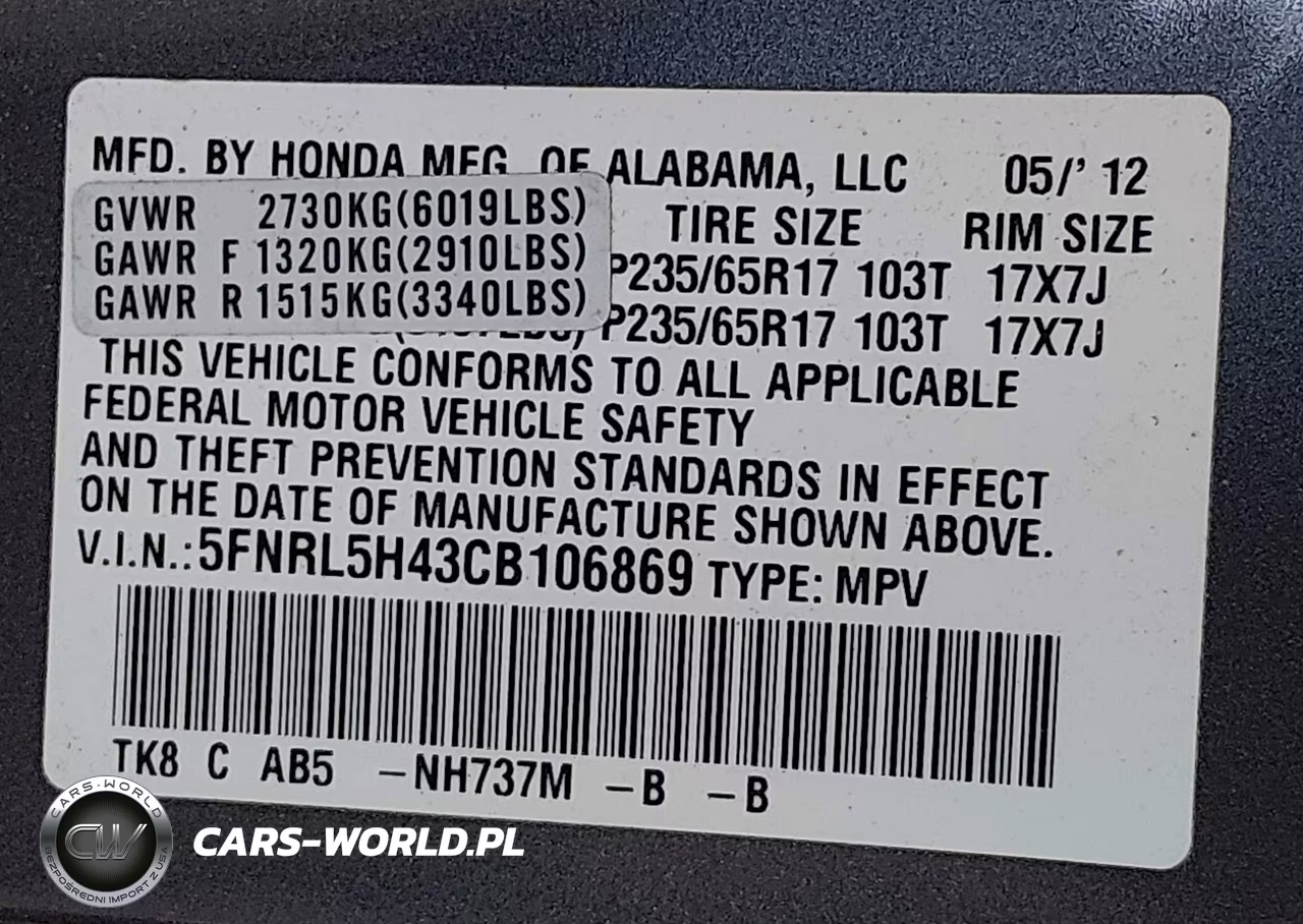 2012 Honda Odyssey Ex VIN:5FNRL5H43CB106869 - 9