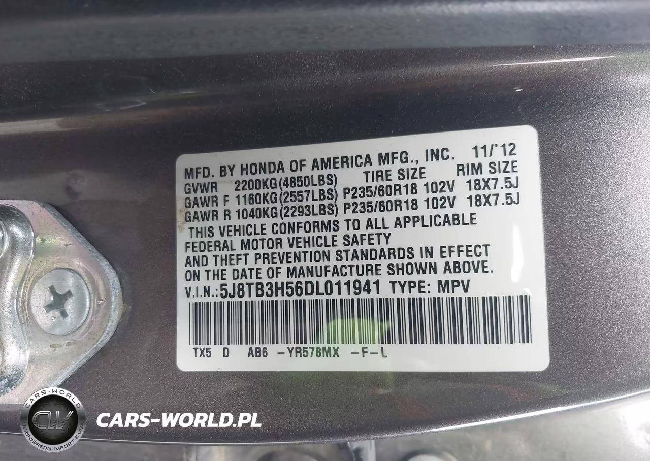 2013 Acura Rdx VIN:5J8TB3H56DL011941 - 9