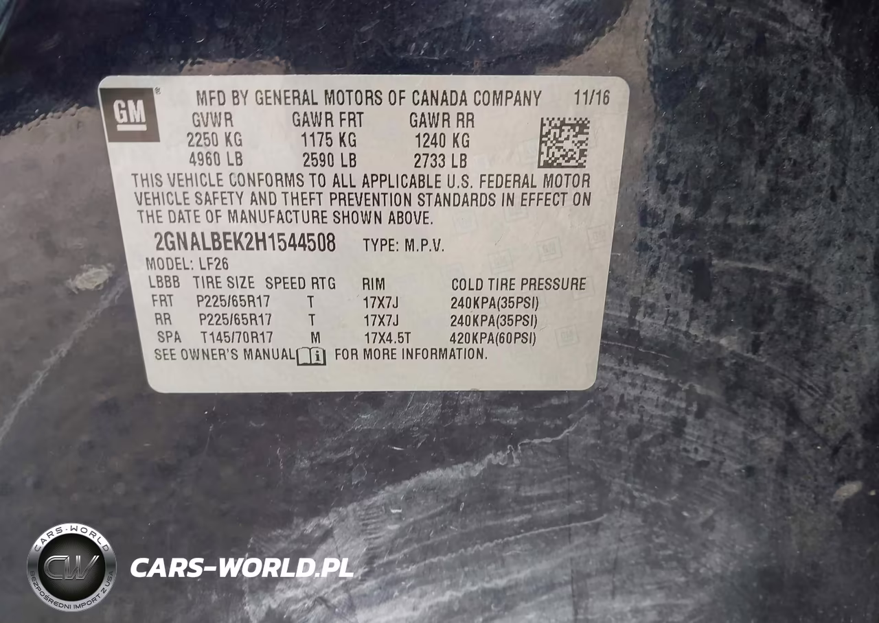 2017 Chevrolet Equinox Ls VIN:2GNALBEK2H1544508 - 9