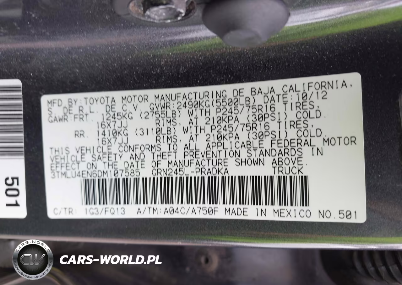 2013 Toyota Tacoma Base V6 VIN:3TMLU4EN6DM107585 - 9