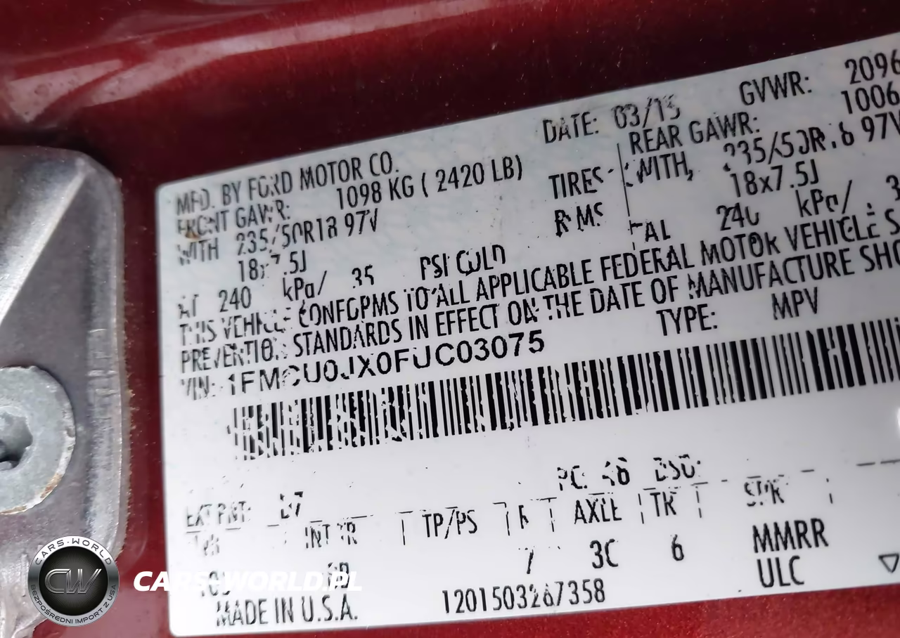2015 Ford Escape Titanium VIN:1FMCU0JX0FUC03075 - 9