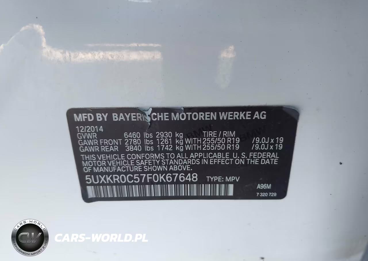 2015 BMW X5 xDrive35I VIN:5UXKR0C57F0K67648 - 9