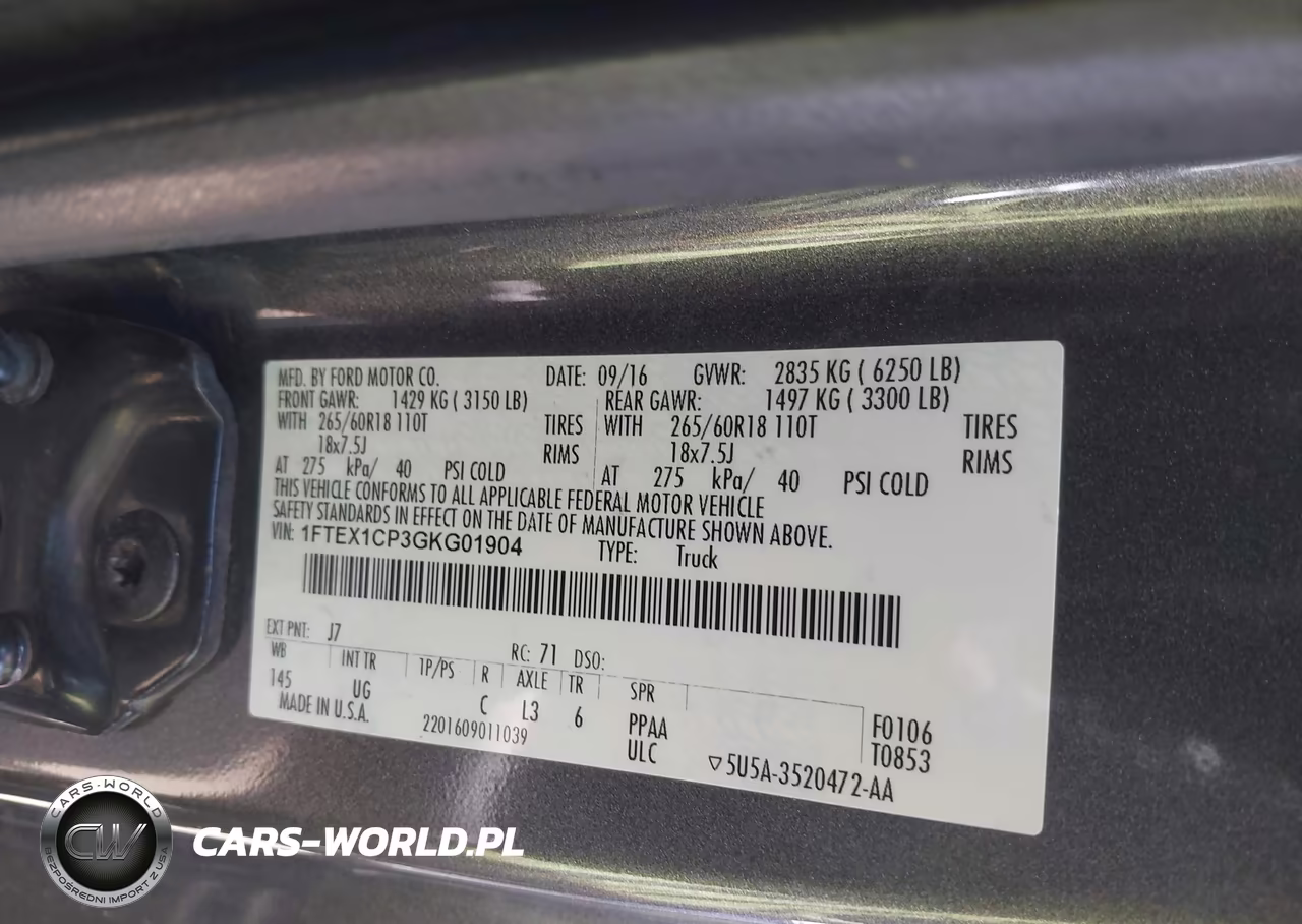 2016 Ford F-150 Xlt VIN:1FTEX1CP3GKG01904 - 9