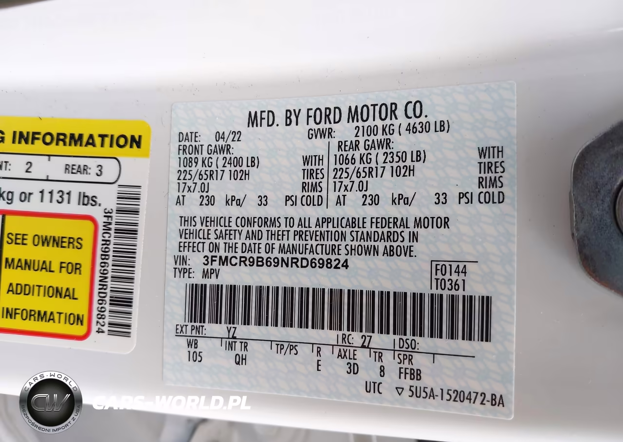 2022 Ford Bronco Sport Big Bend VIN:3FMCR9B69NRD69824 - 9