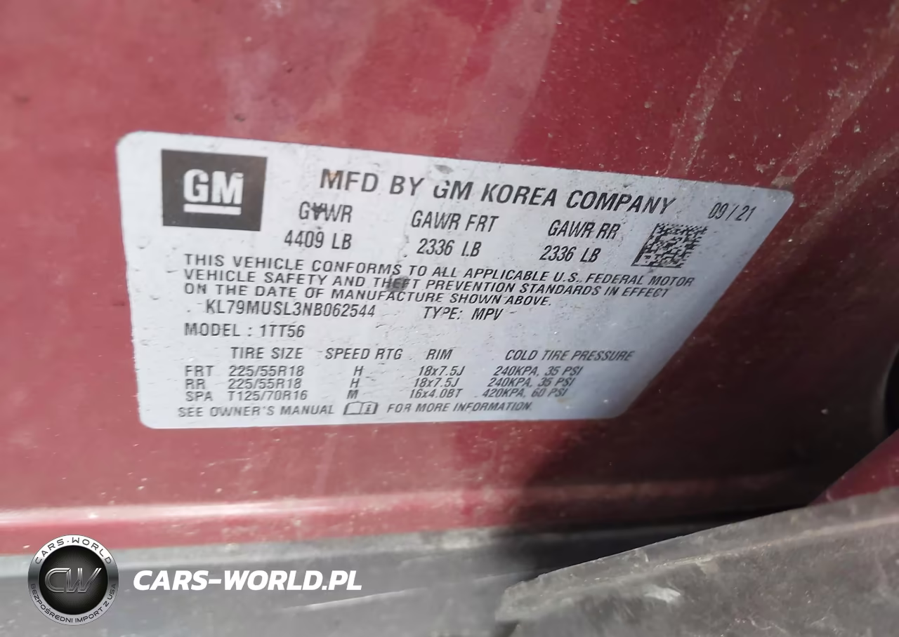 2022 Chevrolet Trailblazer Awd Rs VIN:KL79MUSL3NB062544 - 9