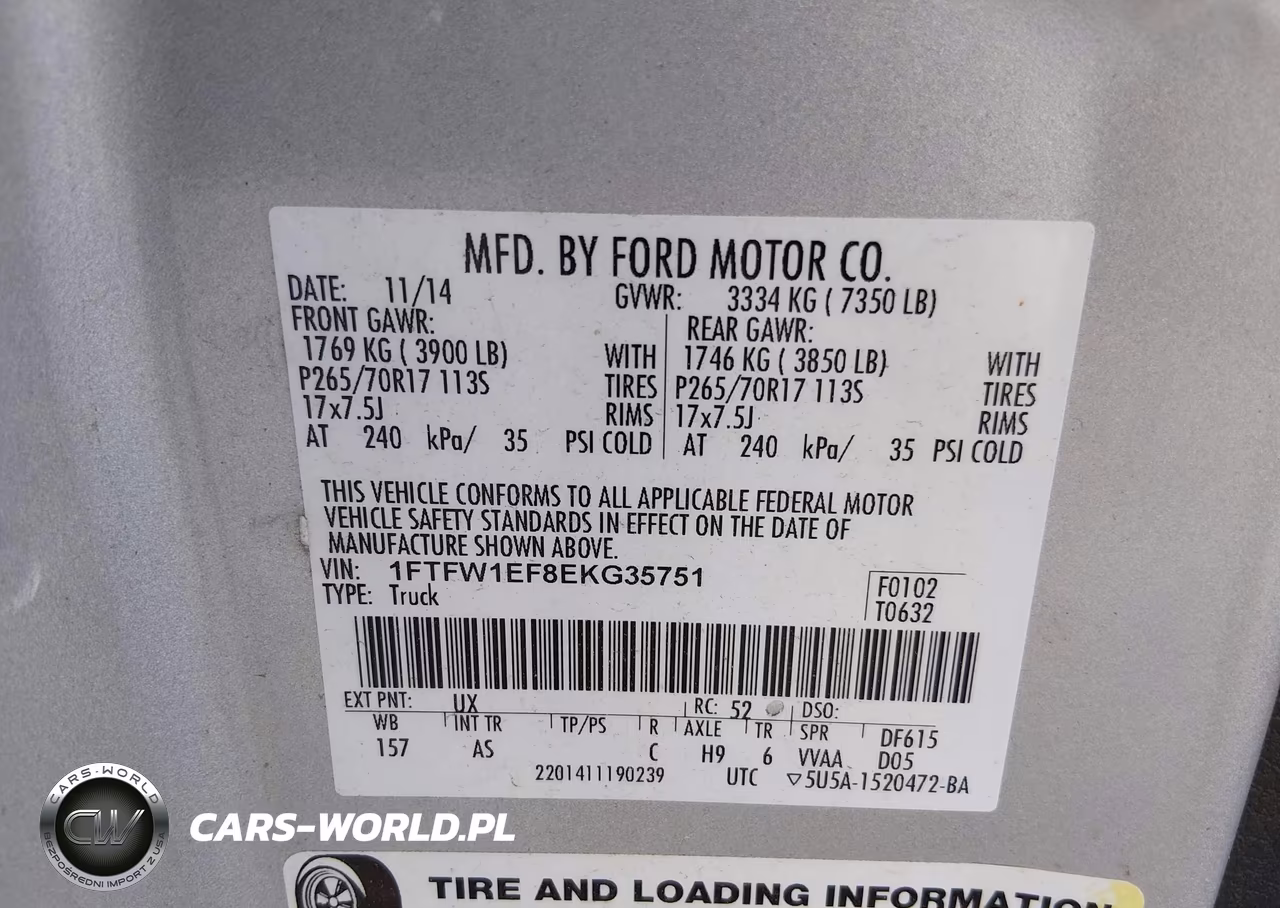 2014 Ford F-150 Xl VIN:1FTFW1EF8EKG35751 - 9