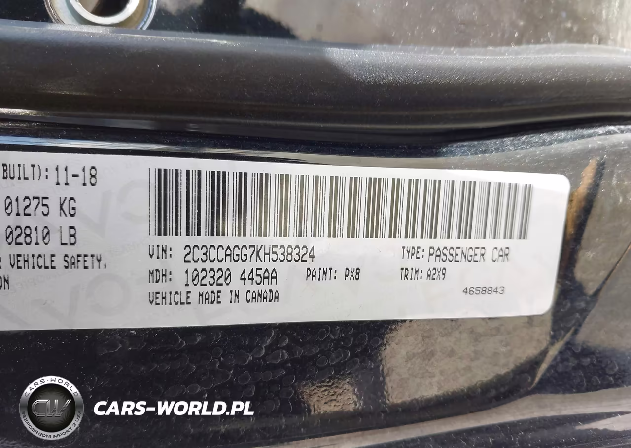 2019 Chrysler 300 300S Awd VIN:2C3CCAGG7KH538324 - 9