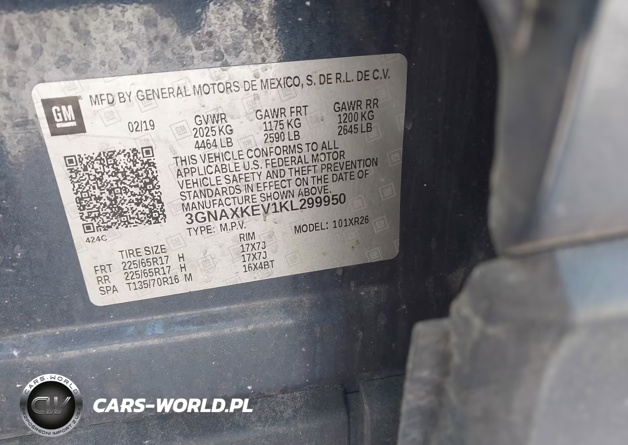 2019 Chevrolet Equinox Lt VIN:3GNAXKEV1KL299950 - 9