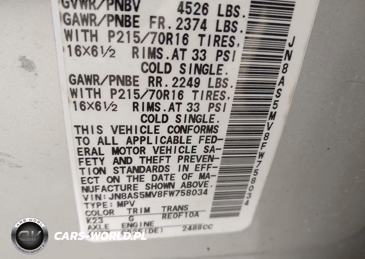 2015 Nissan Rogue Select S VIN:JN8AS5MV8FW758034 - 9