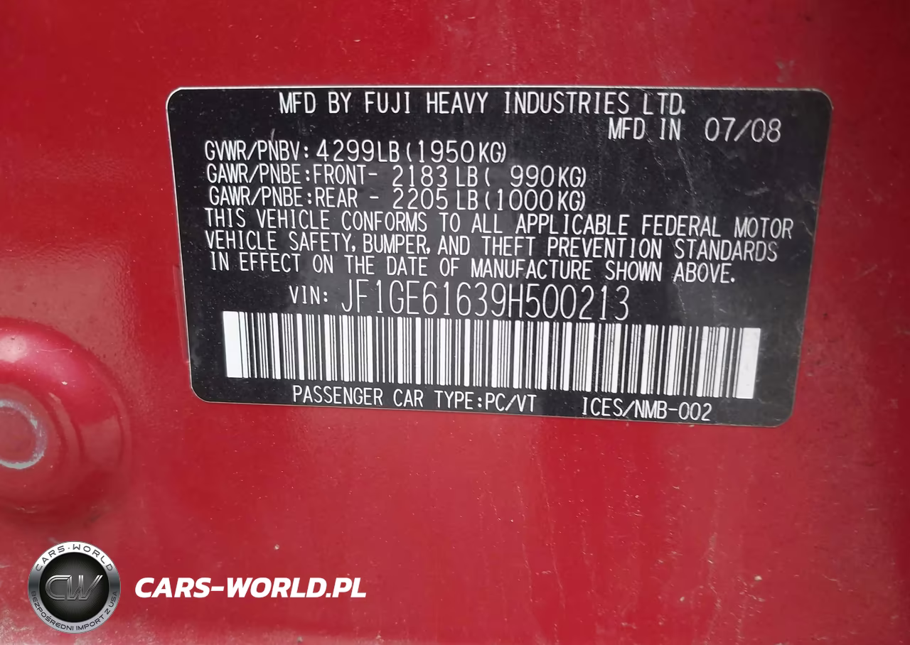 2009 Subaru Impreza 2.5I VIN:JF1GE61639H500213 - 9