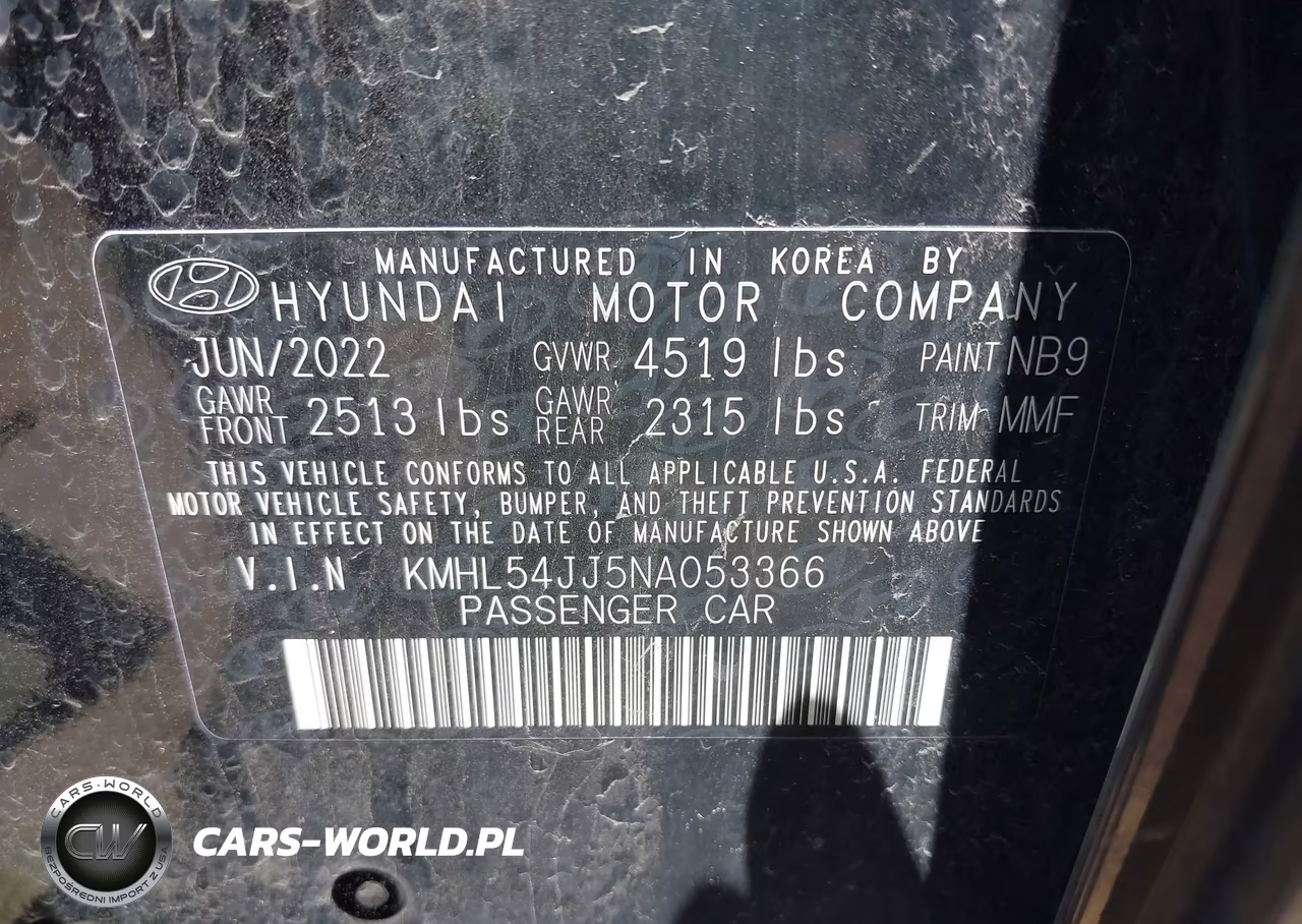 2022 Hyundai Sonata Hybrid Limited VIN:KMHL54JJ5NA053366 - 9