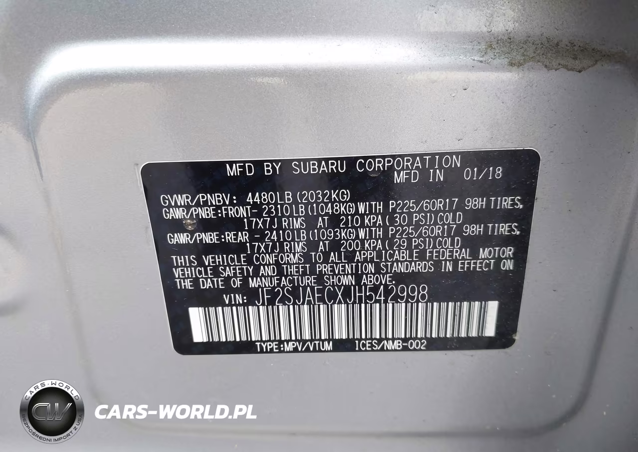 2018 Subaru Forester 2.5I Premium VIN:JF2SJAECXJH542998 - 9