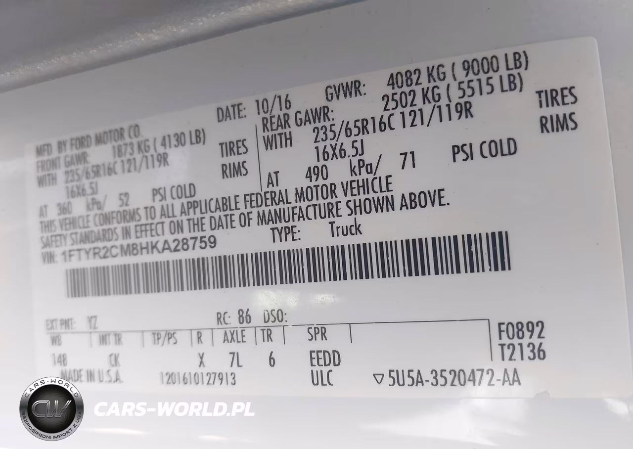 2017 Ford Transit-250 VIN:1FTYR2CM8HKA28759 - 9