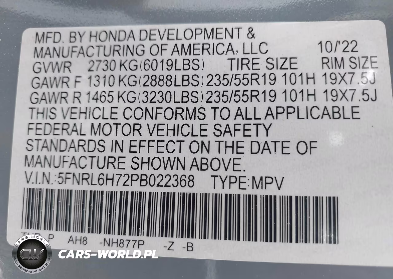 2023 Honda Odyssey Sport VIN:5FNRL6H72PB022368 - 9