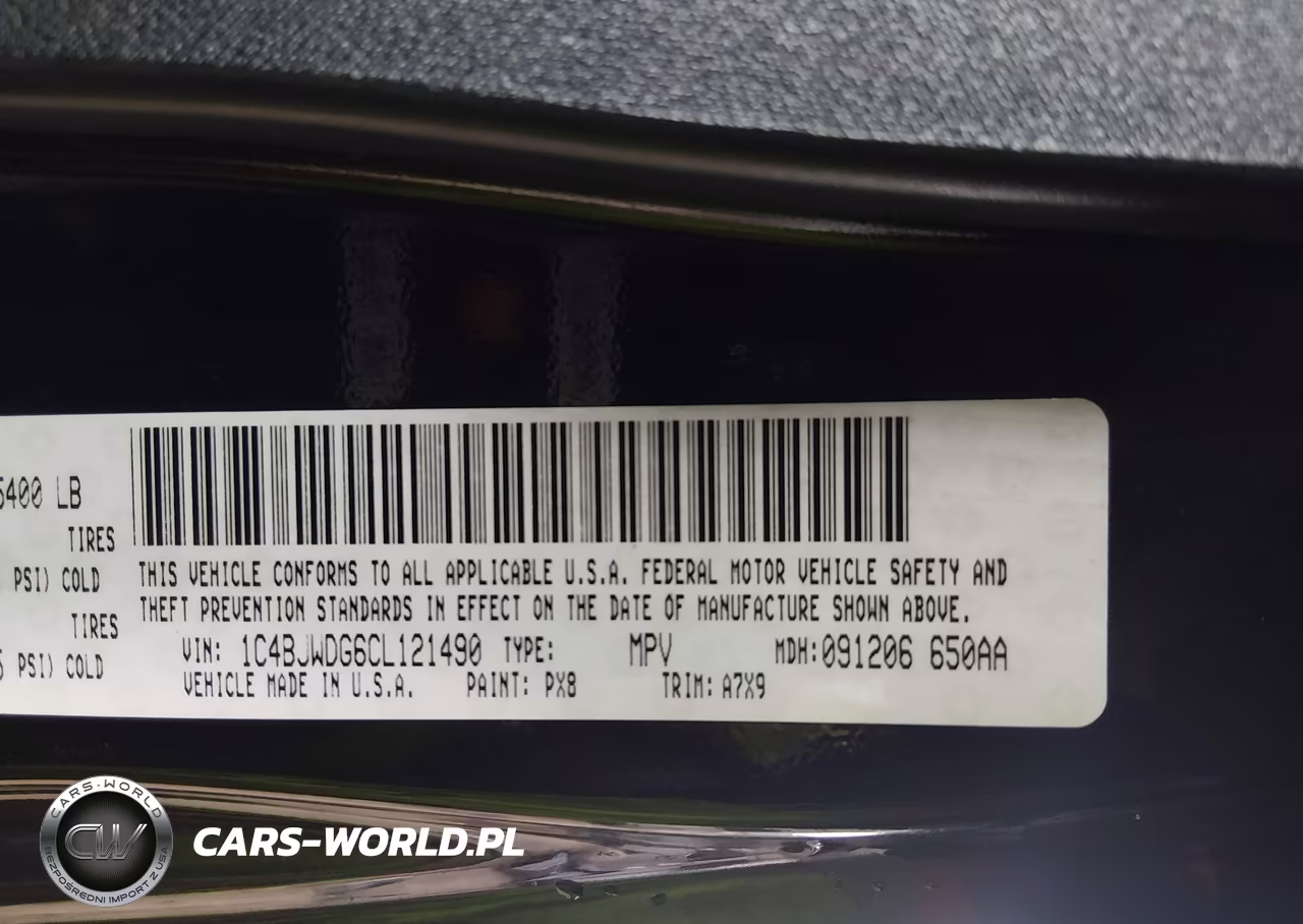 2012 Jeep Wrangler Unlimited Sport VIN:1C4BJWDG6CL121490 - 9