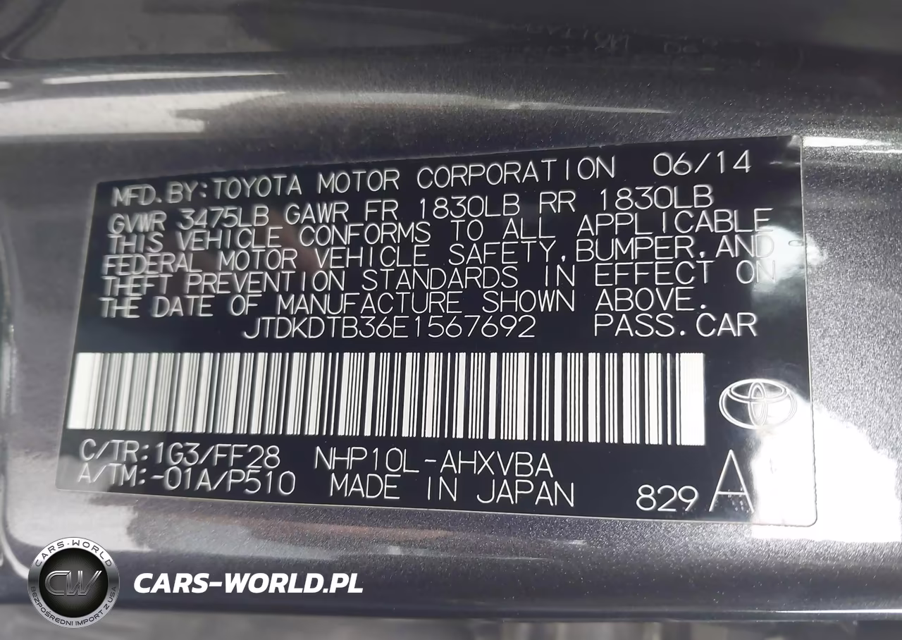 2014 Toyota Prius C Two VIN:JTDKDTB36E1567692 - 9