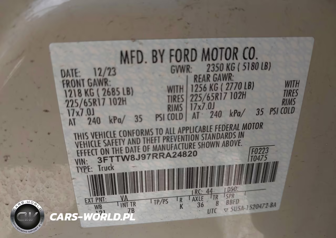 2024 Ford Maverick Xlt VIN:3FTTW8J97RRA24820 - 9