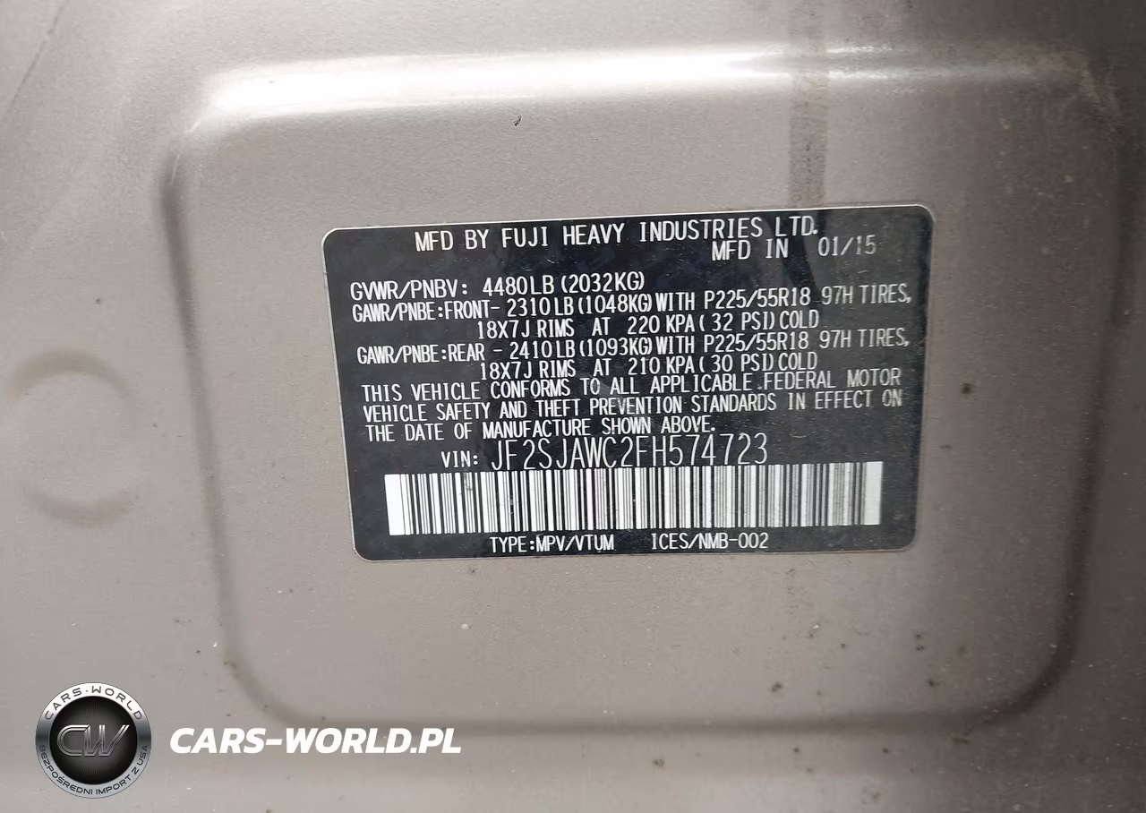 2015 Subaru Forester 2.5I Touring VIN:JF2SJAWC2FH574723 - 9