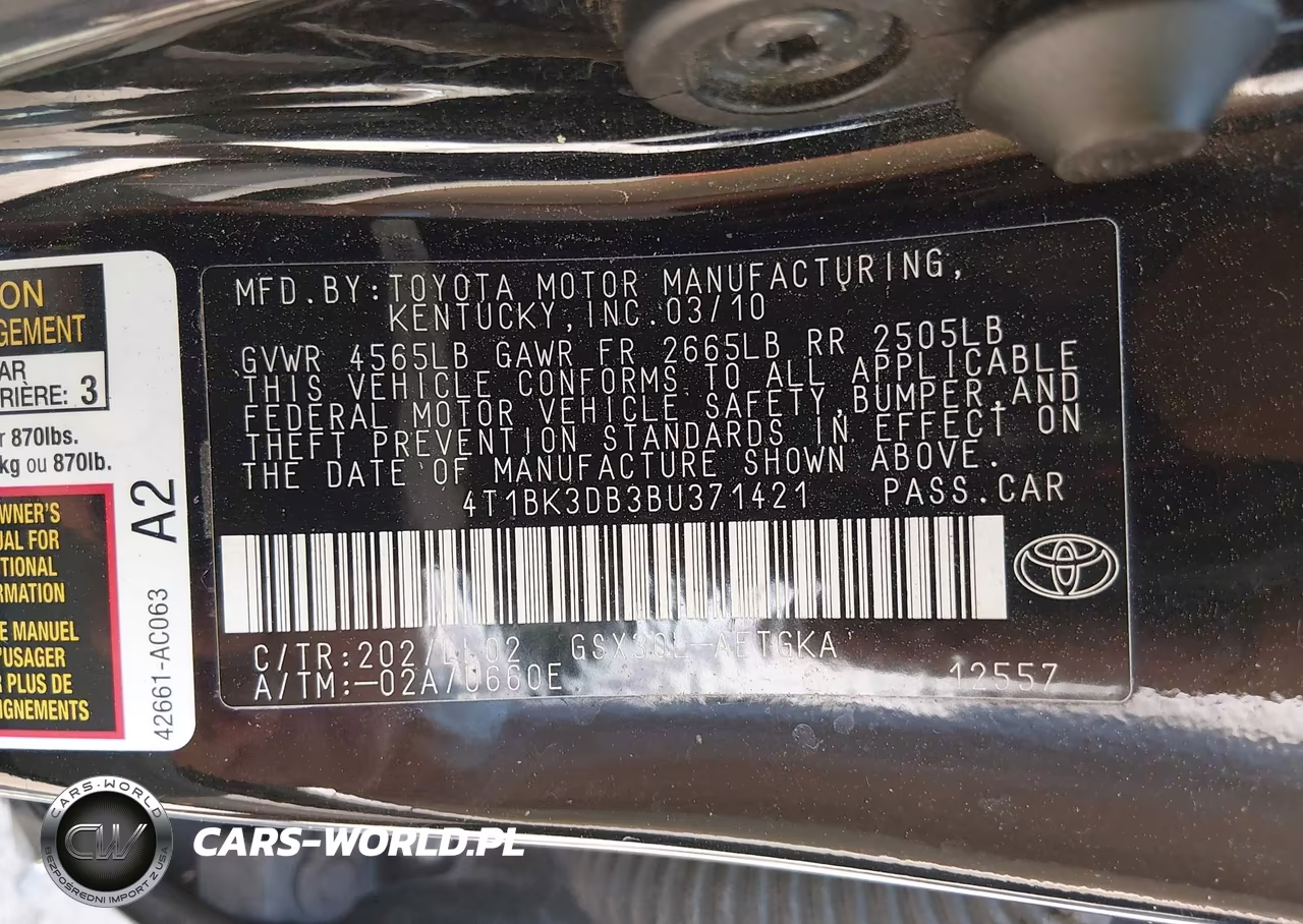 2011 Toyota Avalon VIN:4T1BK3DB3BU371421 - 9