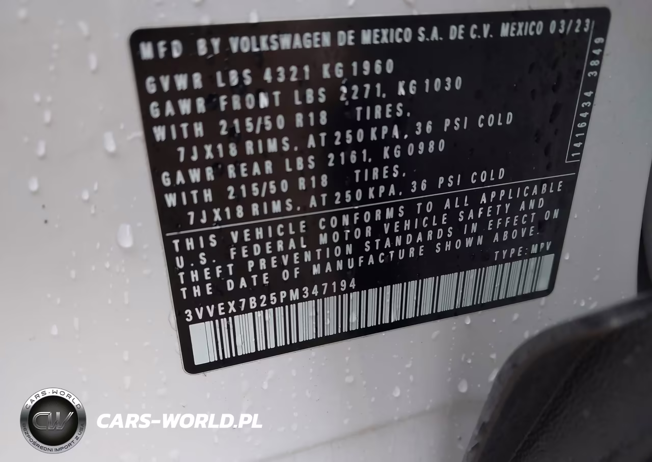2023 Volkswagen Taos 1.5T Se VIN:3VVEX7B25PM347194 - 9