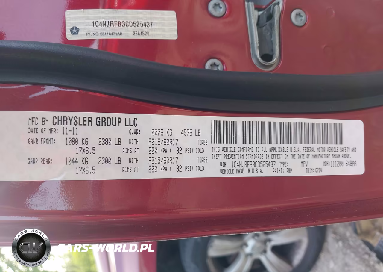 2012 Jeep Patriot Latitude VIN:1C4NJRFB3CD525437 - 9