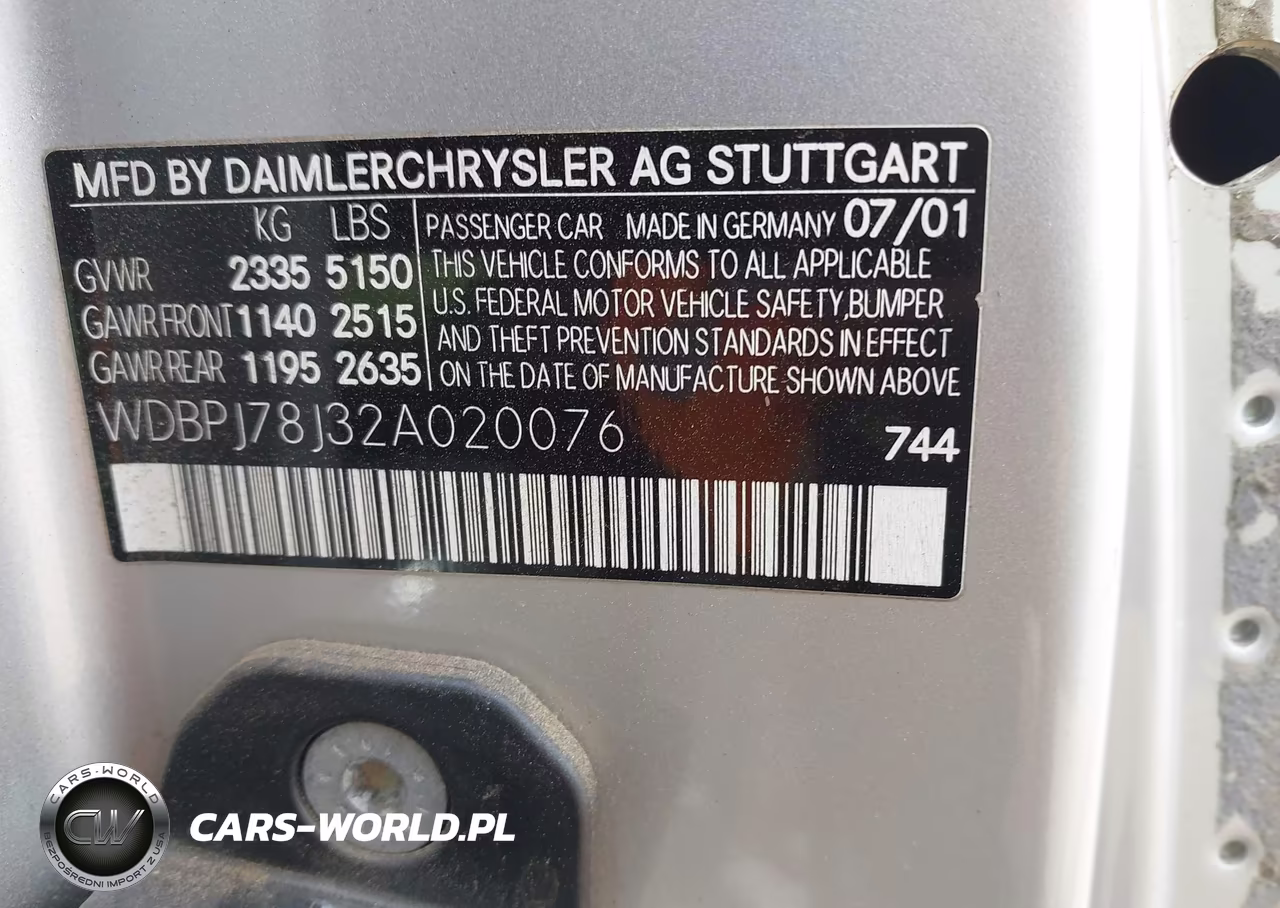 2002 Mercedes-Benz Cl 600 VIN:WDBPJ78J32A020076 - 9