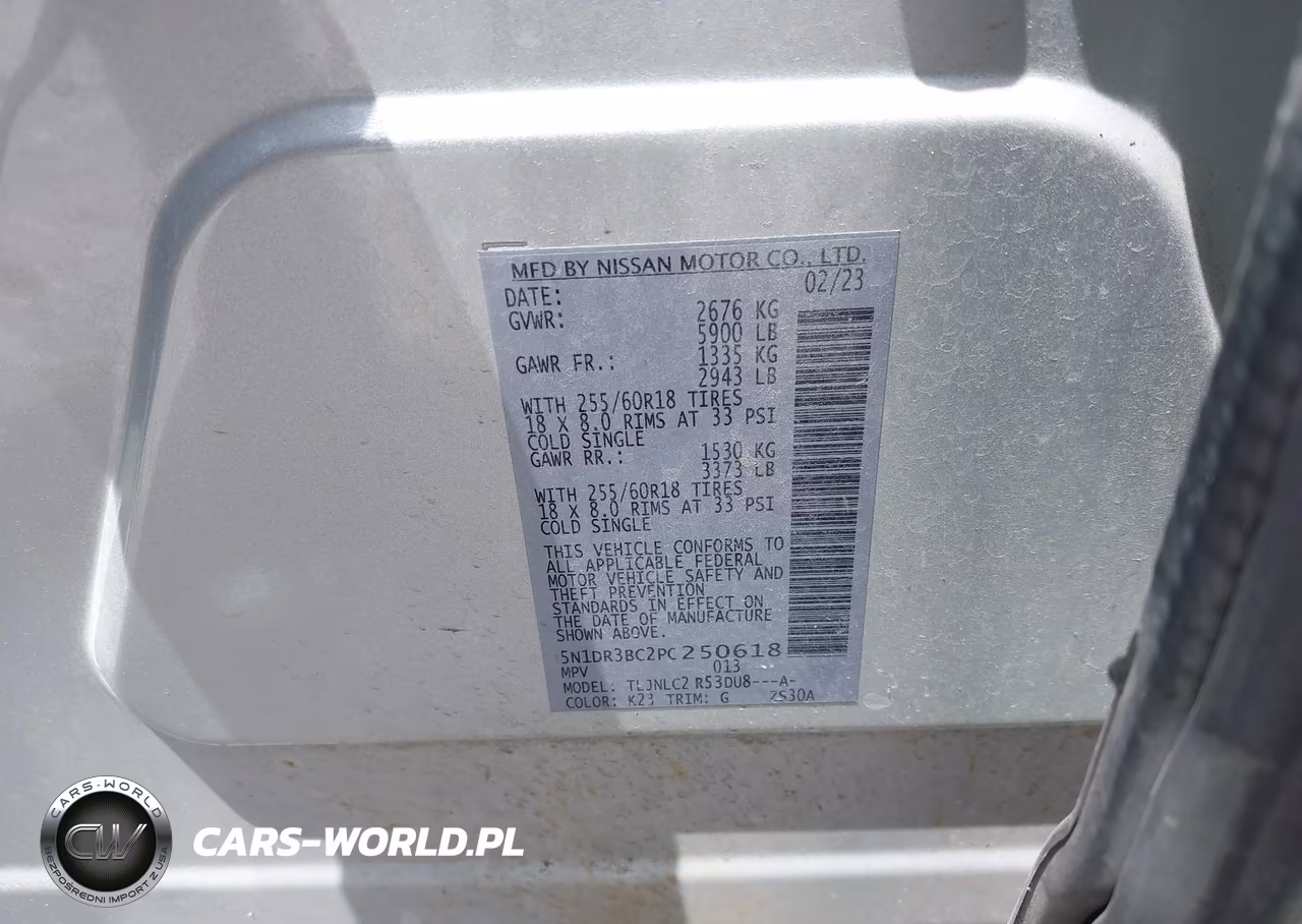 2023 Nissan Pathfinder Sv 4Wd VIN:5N1DR3BC2PC250618 - 9
