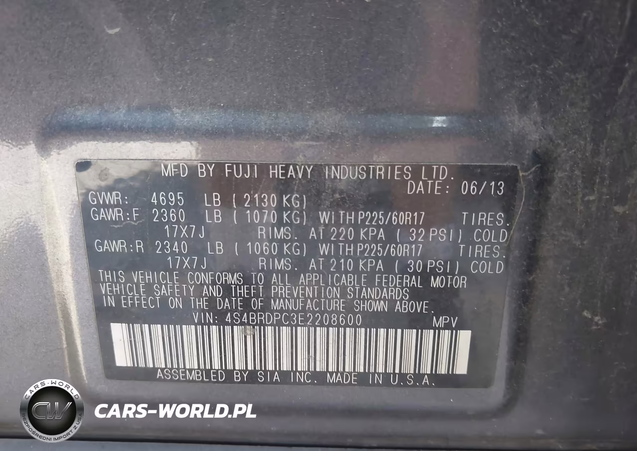 2014 Subaru Outback 3.6R Limited VIN:4S4BRDPC3E2208600 - 9